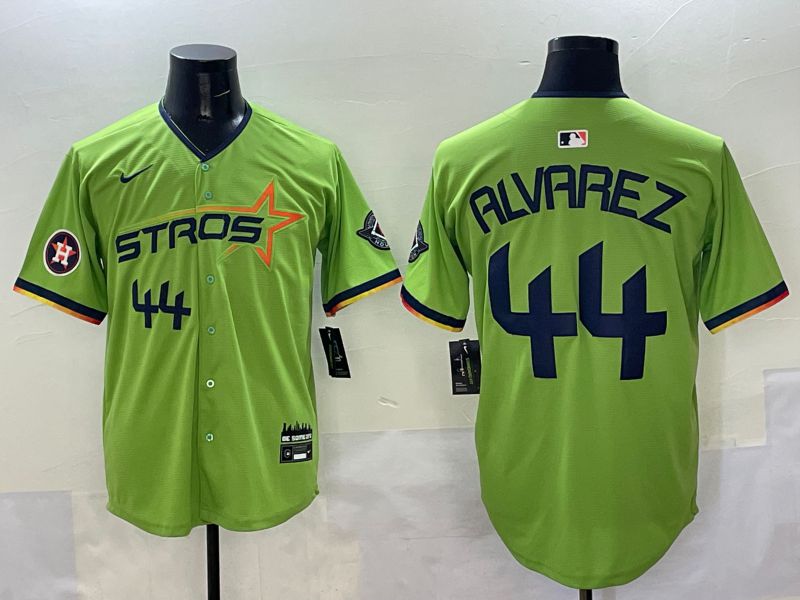 Men Houston Astros #44 Alvarez Green three generations Joint Name 2025 Nike MLB Jersey style 7